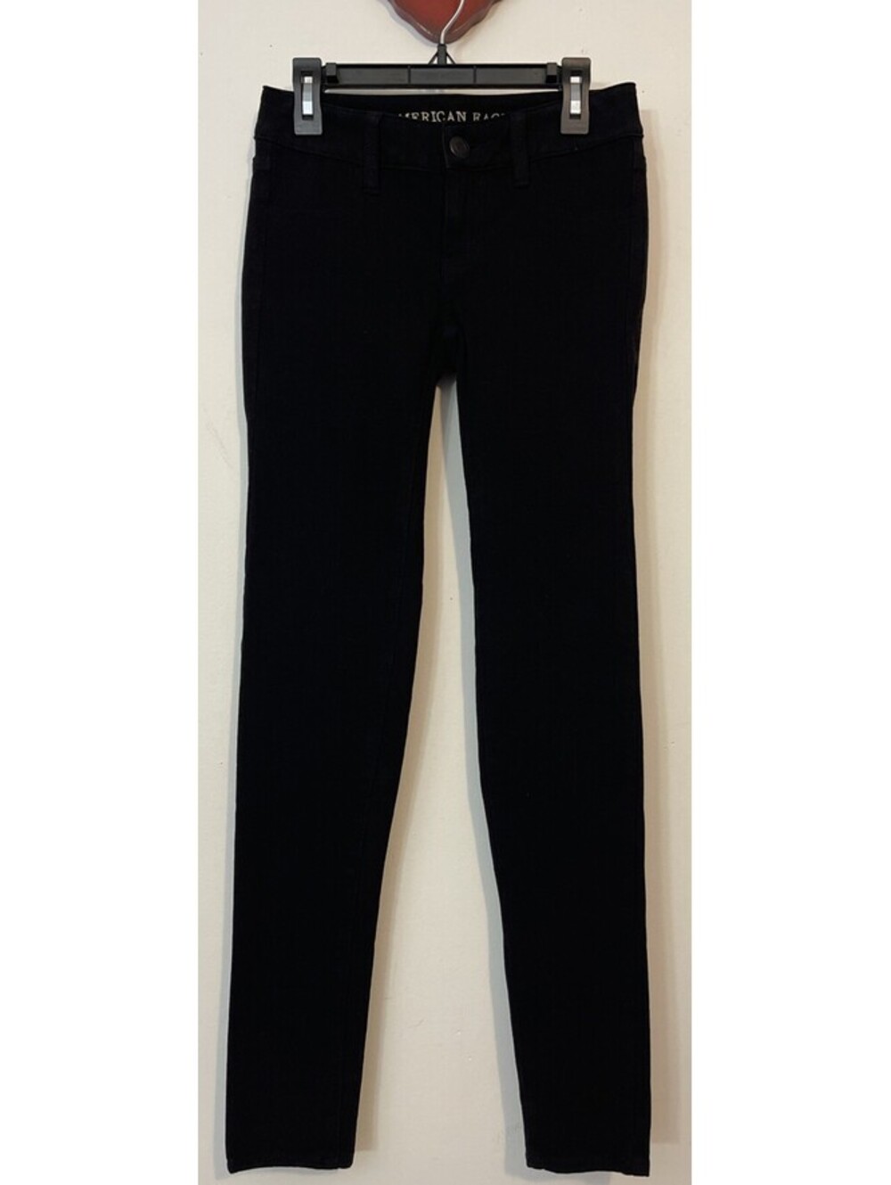American Eagle Womens 00 Black Super Stretch Skinny Cotton Jegging! A5673